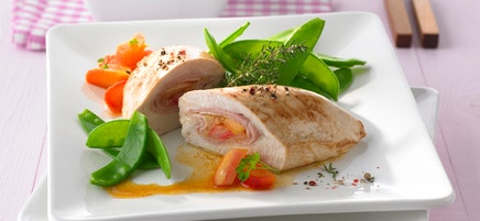 Hähnchenbrust mit Rhabarberfüllung