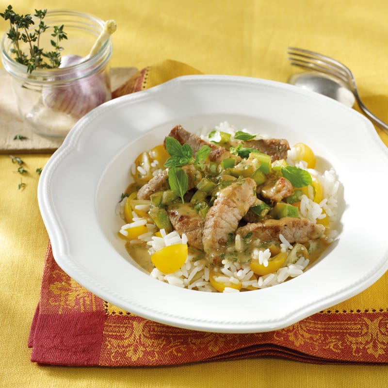 Foto Currysteak mit Tomatenreis von WW