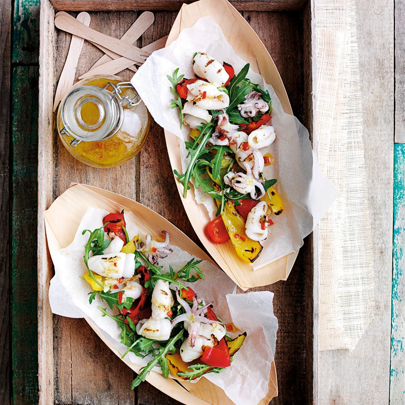 Foto Tintenfisch mit Knoblauch und Zitrone von WW