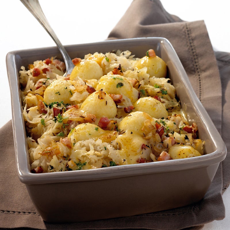 Schinkenspeck-Knödel-Auflauf Rezept | WW Deutschland Schinkenspeck-Knödel-Auflauf Rezept | WW Deutschland