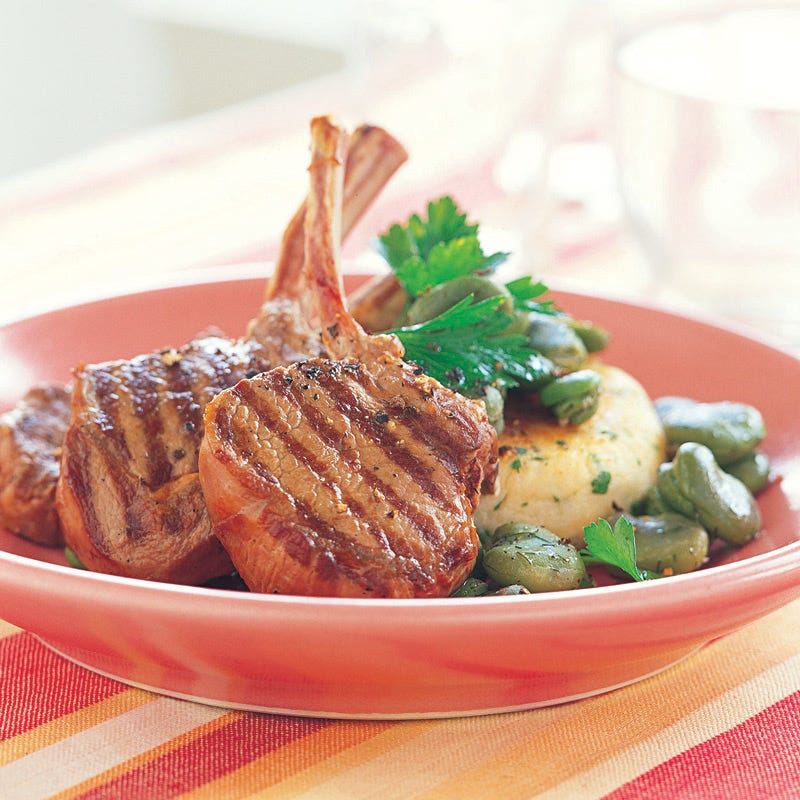 Foto Lammkoteletts mit Bohnen und Kartoffelpastetchen von WW