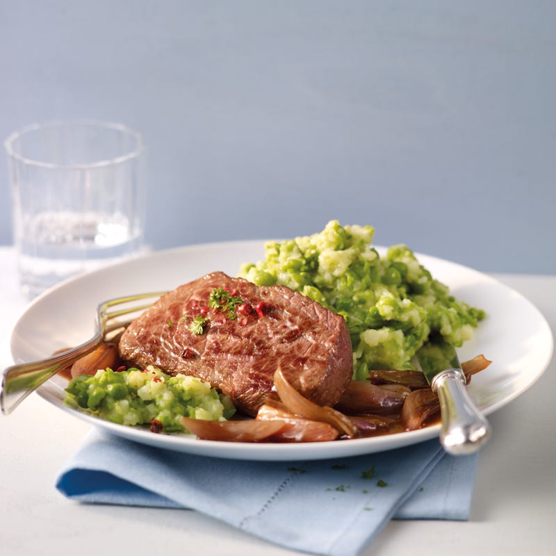 Foto Kartoffel-Erbsen-Stampf mit Rindersteak von WW