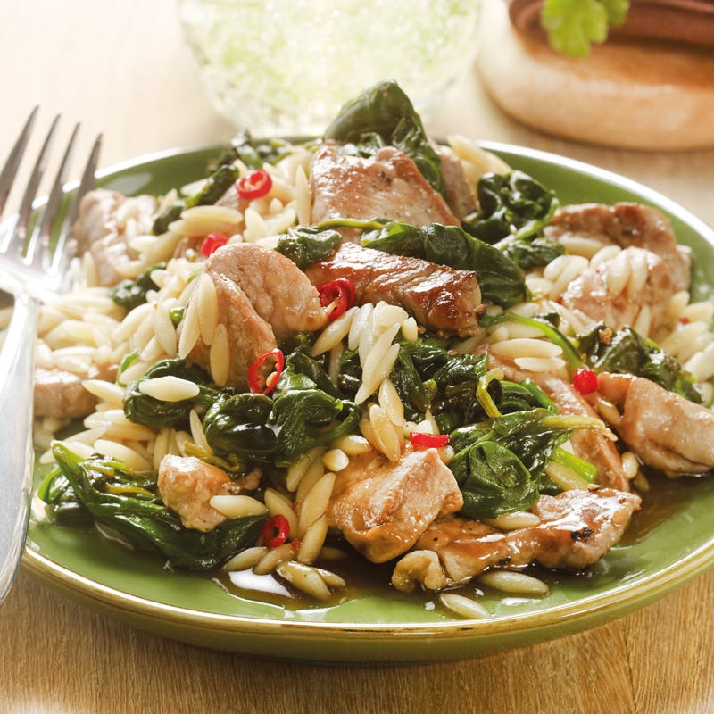 Foto Schweinefilet mit jungem Spinat und Risoni von WW