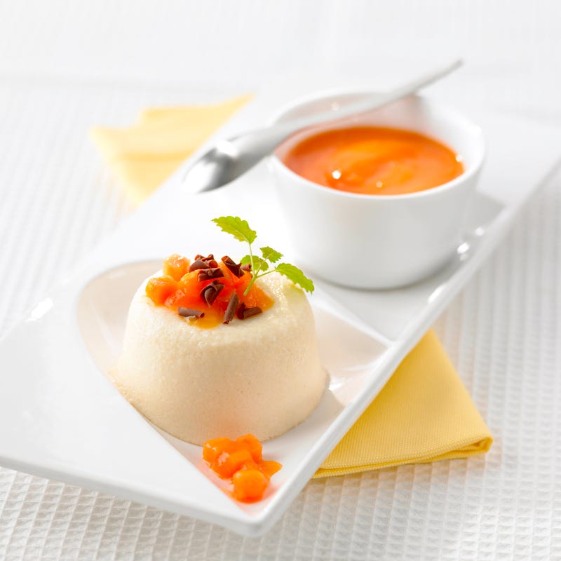 Foto Honig-Grieß-Pudding mit Papayasauce von WW