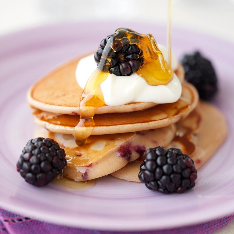 Foto Pfannkuchen mit Joghurt und Brombeeren von WW