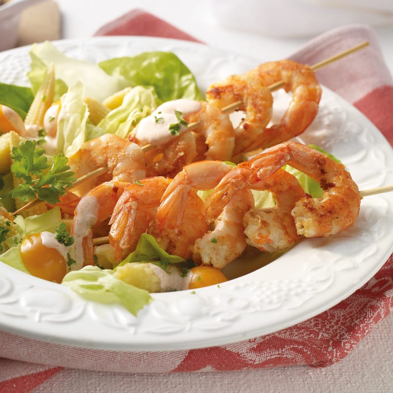 Foto Garnelenspieße mit Salat von WW