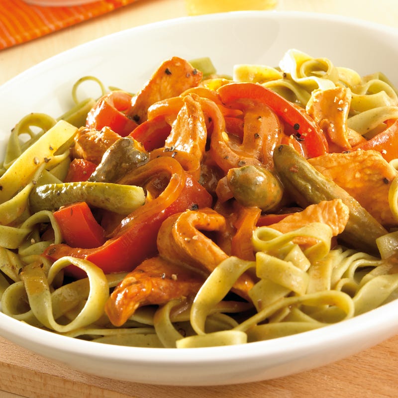 Putengeschnetzeltes mit Tagliatelle