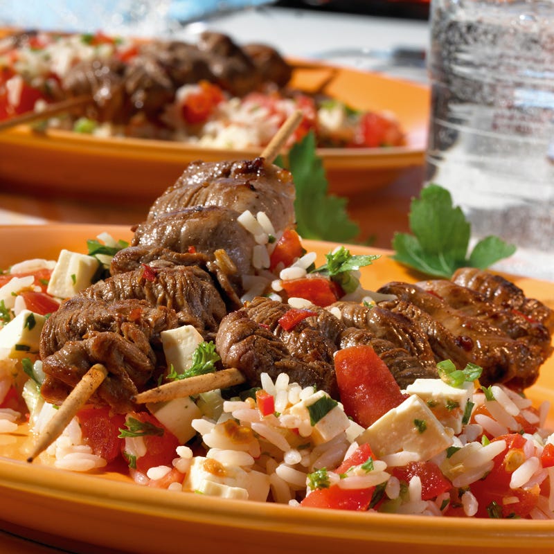 Foto Gegrillte Lammspieße mit Petersilie-Reis-Salat von WW