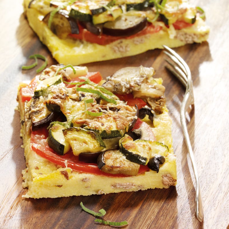 Foto Gemüsepizza mit Polenta-Hack-Boden von WW