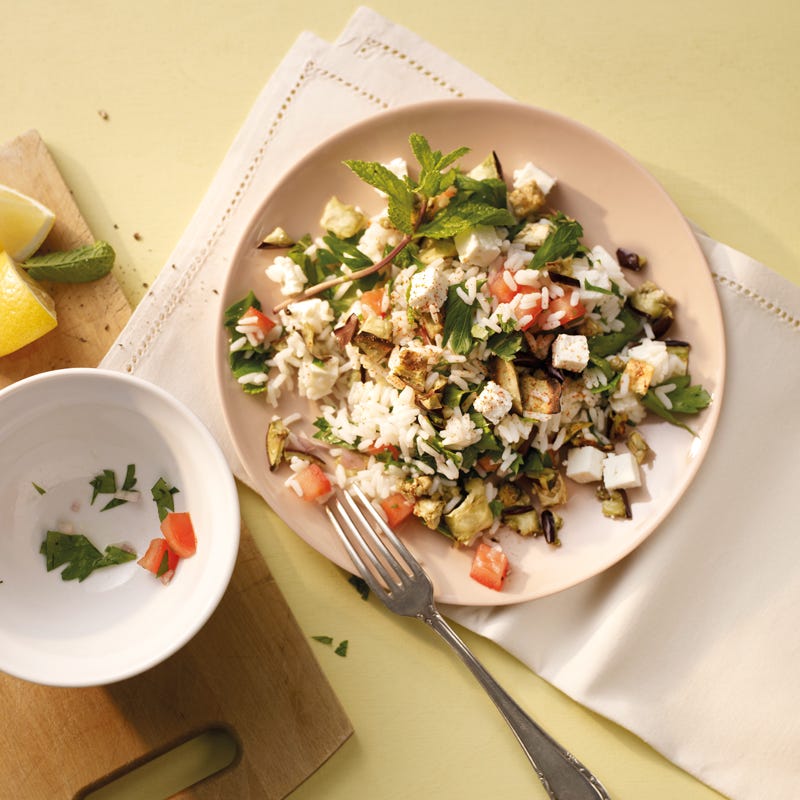 Foto Lauwarmer Reissalat mit Schafskäse von WW