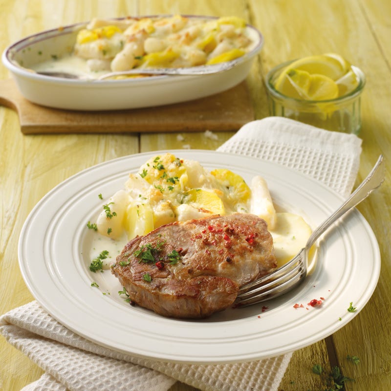 Foto Kalbssteaks mit Schwarzwurzelgratin von WW