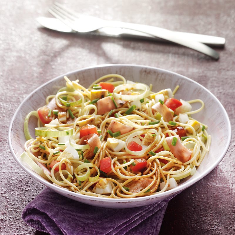 Nudel-Schinken-Salat mit Eiern