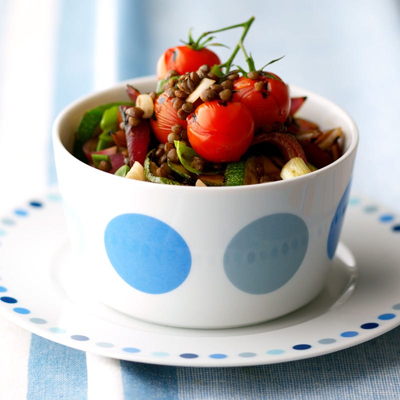Foto Linsensalat mit gegrillten Tomaten und Zucchini von WW