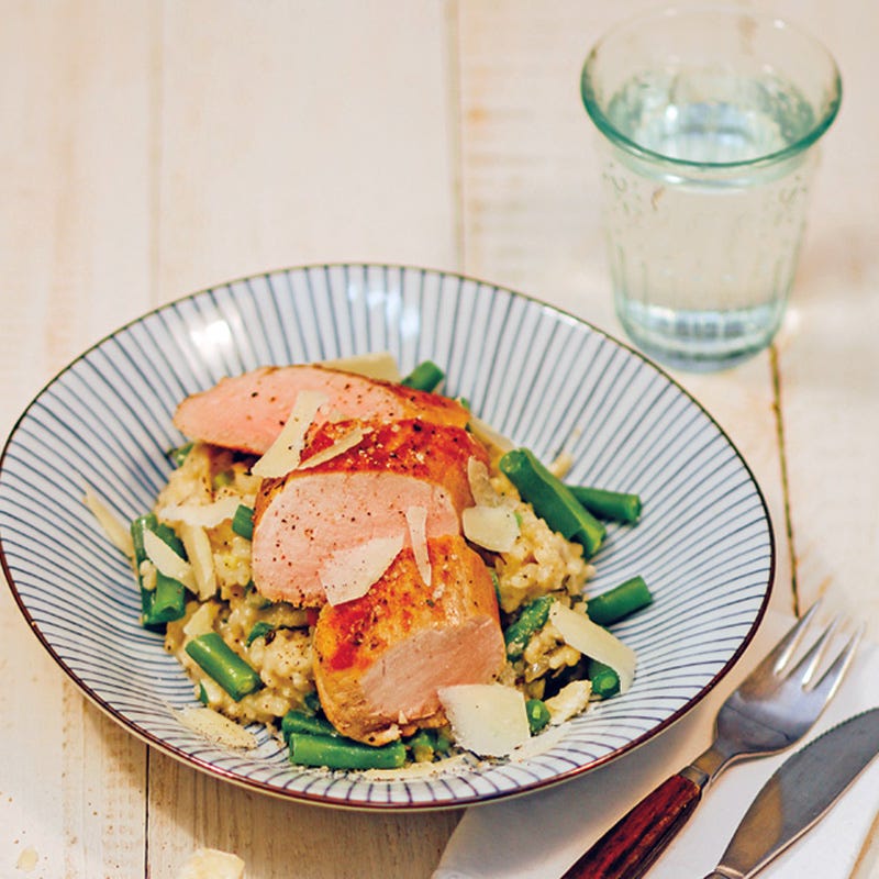 Schweinefilet auf Bohnenrisotto