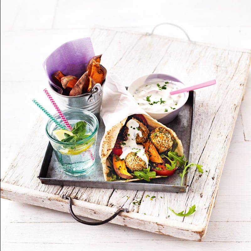 Photo of Courgette falafels with sweet potato fries by WW