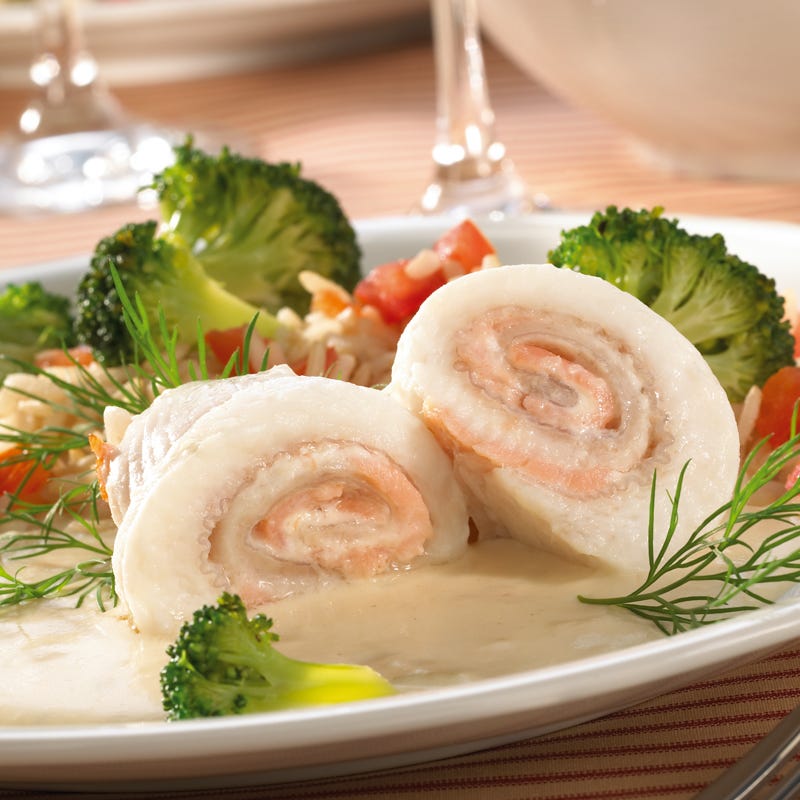 Foto Schollen-Lachsröllchen mit Zitronensauce von WW