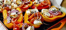 Feta stuffed roasted peppers