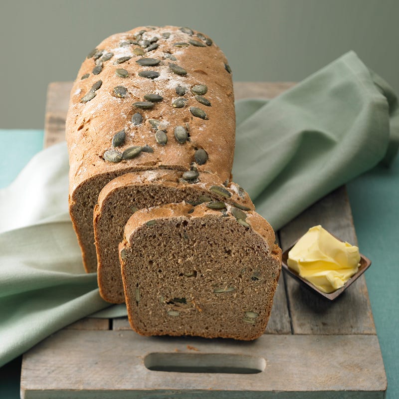 Dinkel-Roggenbrot mit Kürbiskernen