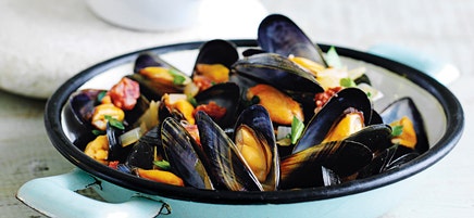 Muscheln in Weißweinsauce