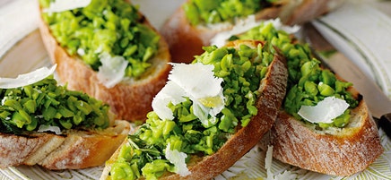Bohnen-Bruschetta mit Minze