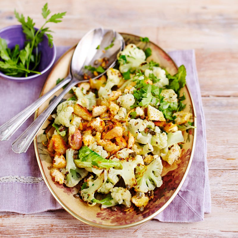 Knuspriger Blumenkohl mit spanischen Croûtons