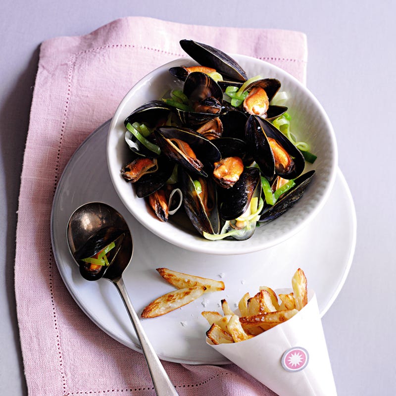 Foto Muscheln in Lauchsauce mit schlanken Pommes von WW
