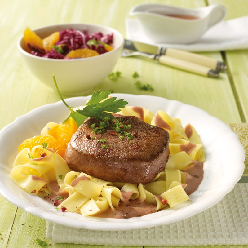 Foto Hirschsteaks mit Maronensauce von WW