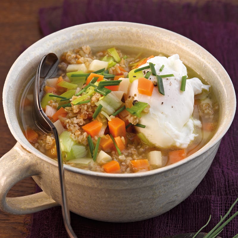 Foto Grünkernsuppe mit pochiertem Ei von WW