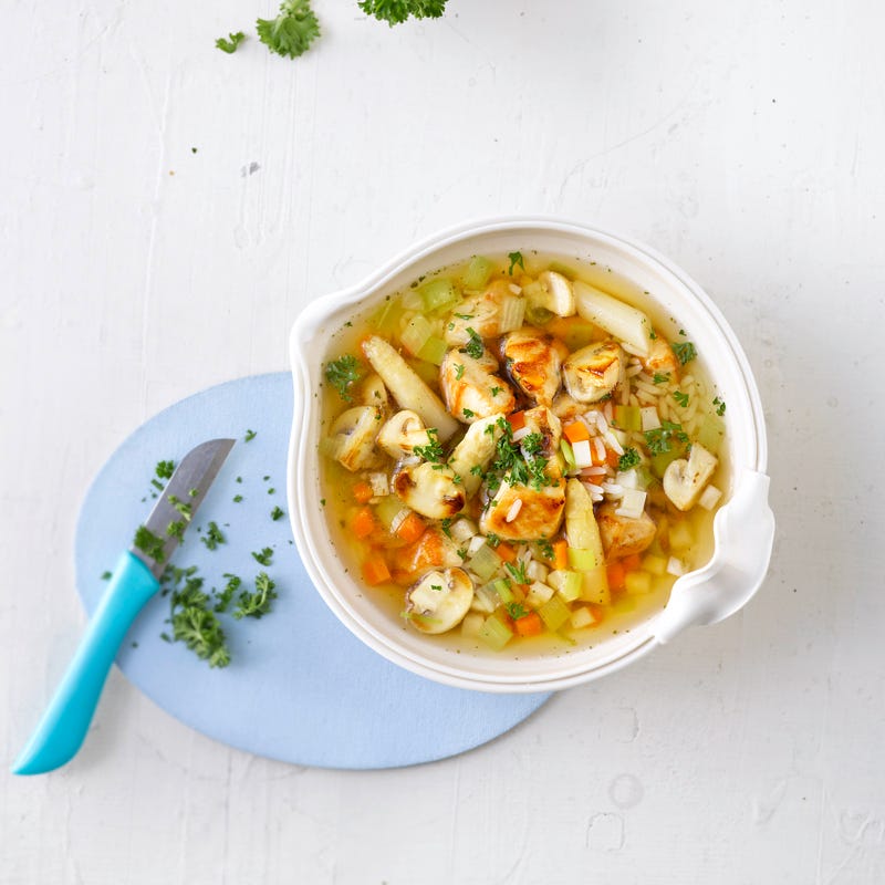 Foto Hühner-Reis-Suppe mit Spargel von WW