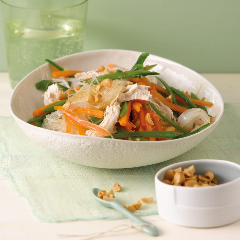 Glasnudelsalat mit Hähnchen