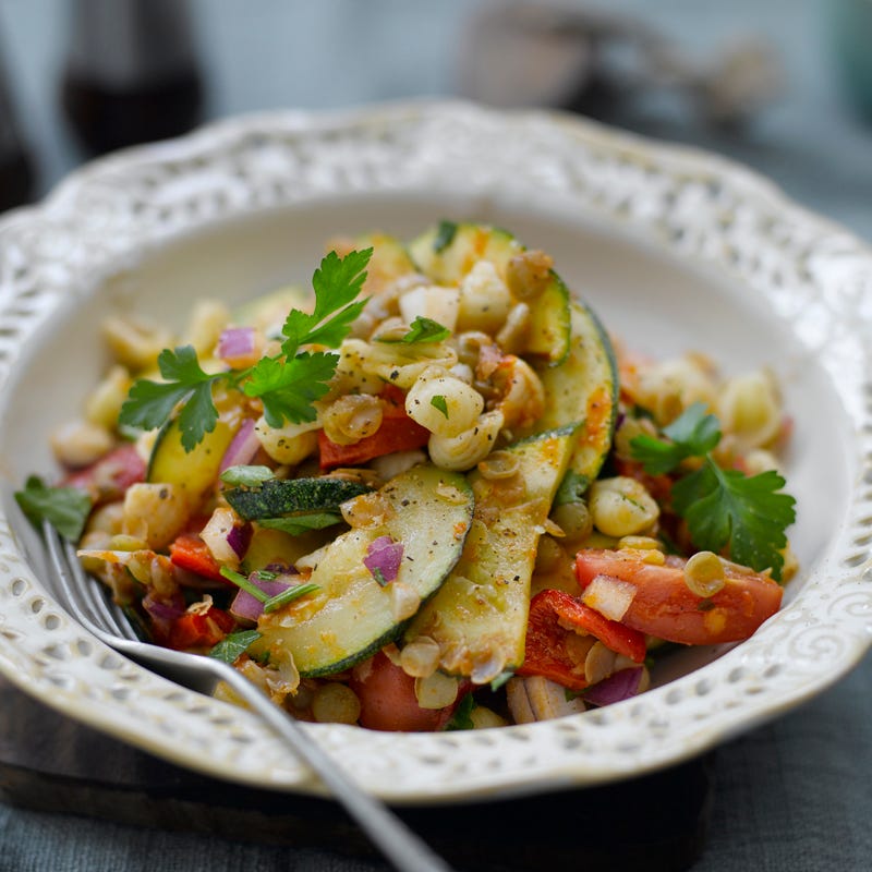 Foto Linsensalat mit Pasta und Grillgemüse von WW