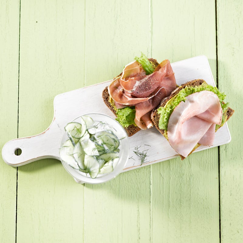 Foto Schinkenbrot mit Gurkensalat von WW