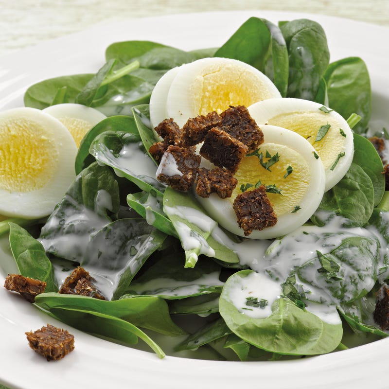 Foto Spinatsalat mit Joghurt-Kräuter-Dressing von WW