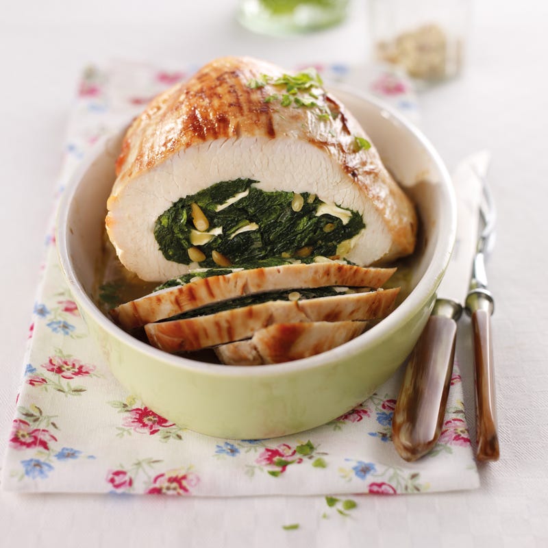 Putenbrust mit Spinat-Camembert-Füllung