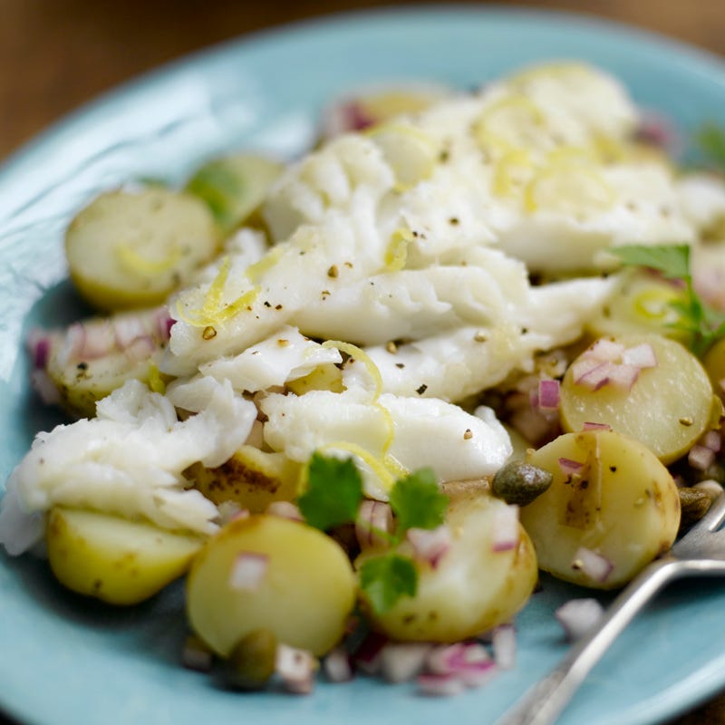 Foto Sautiertes Kabeljaufilet mit Kartoffelsalat von WW