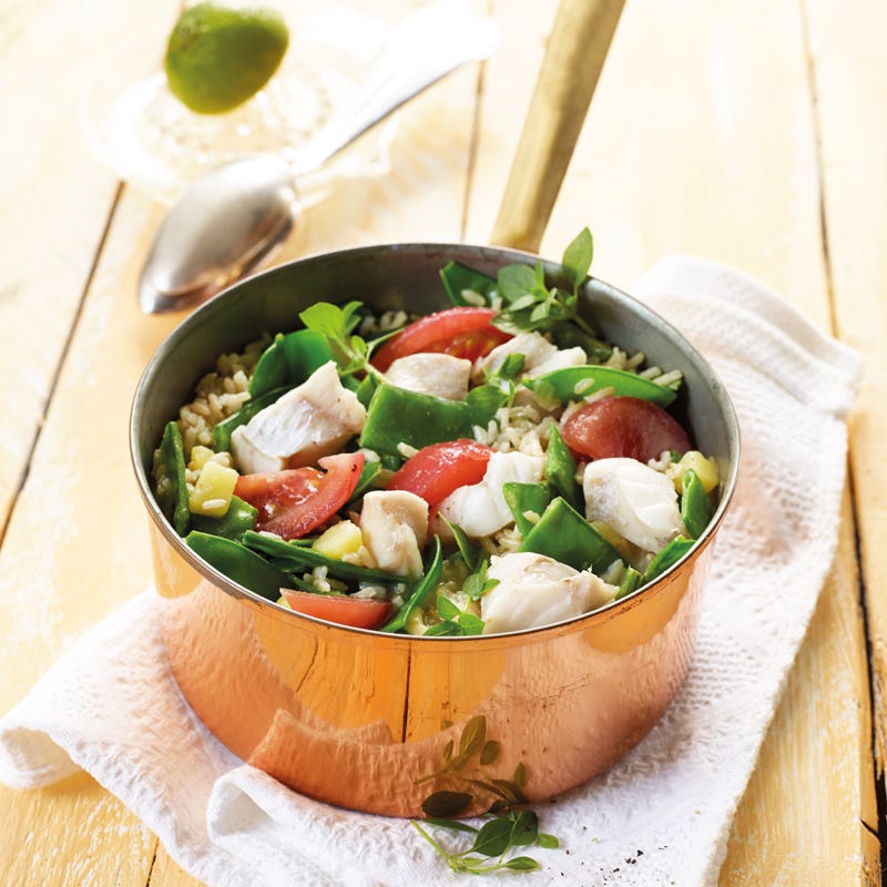 Foto Rotbarschcurry mit Zuckererbsenschoten von WW