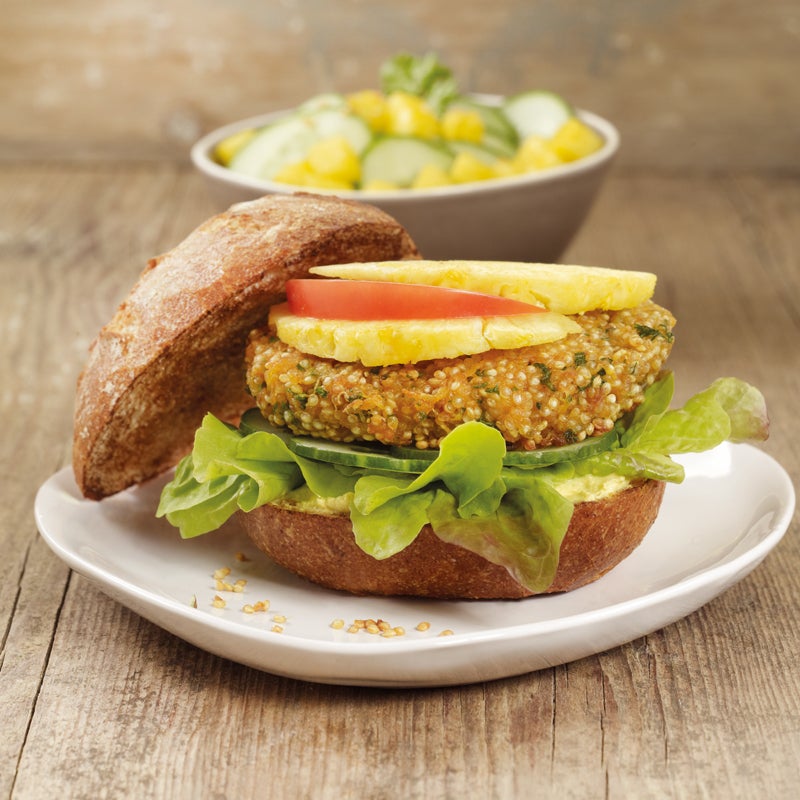 Quinoa-Hawaii-Burger Rezept | WW Deutschland Quinoa-Hawaii-Burger Rezept | WW Deutschland