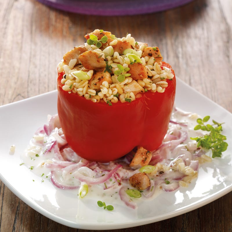Foto Paprika mit Zartweizen-Hähnchen-Füllung von WW