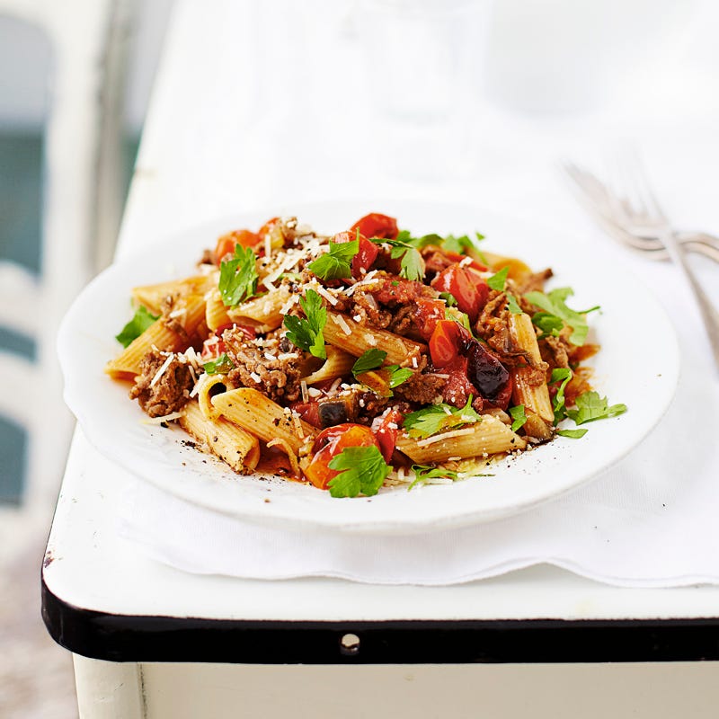 Foto Penne al ragù mit gerösteten Tomaten von WW