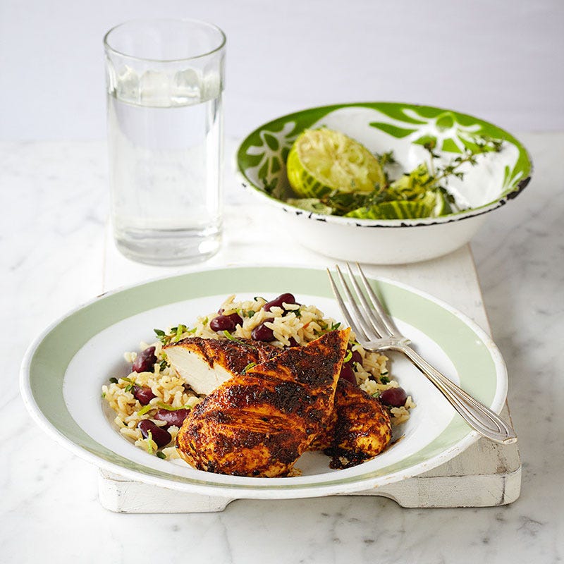Photo of Jerk chicken with rice & beans by WW