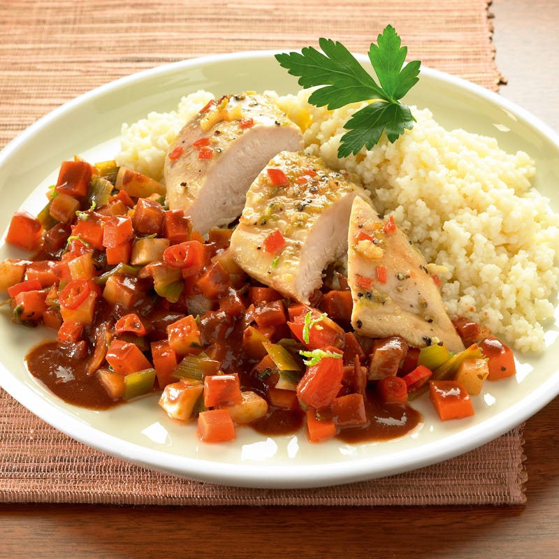 Hähnchen mit Chili-Schoko-Sauce