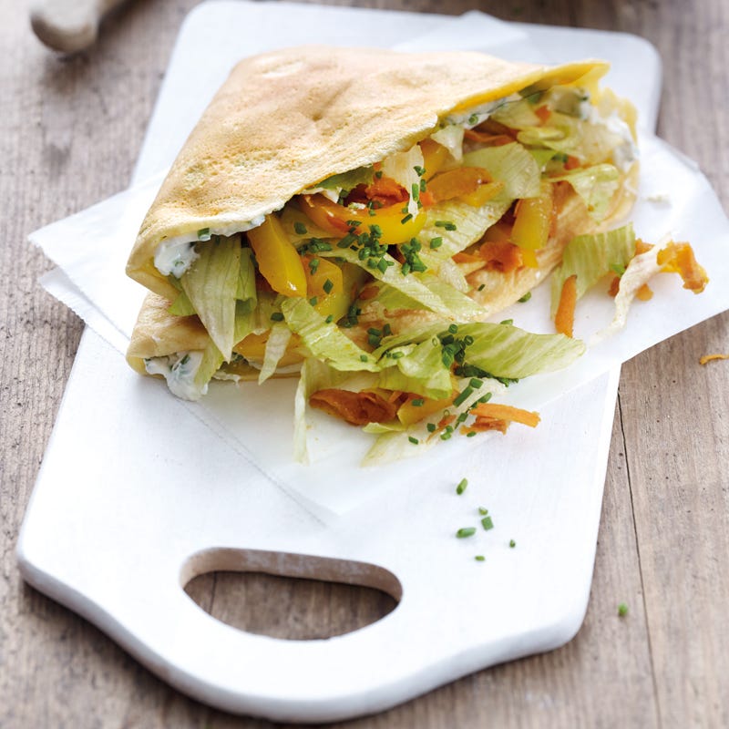 Gefüllter Gemüsepfannkuchen