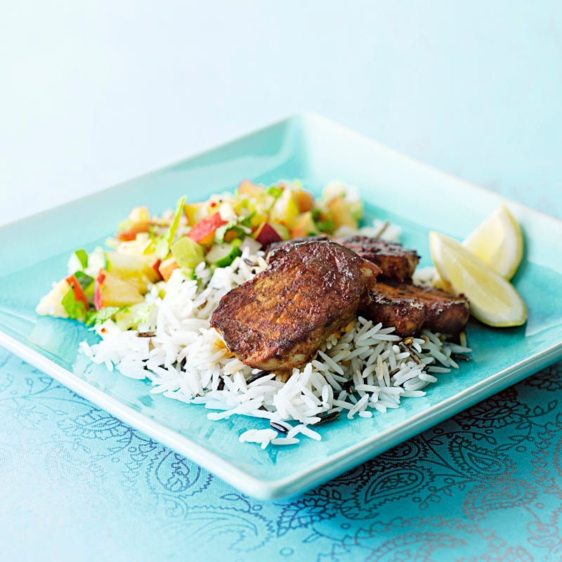 Foto Glasiertes Schweinefilet mit würziger Pfirsichsauce von WW