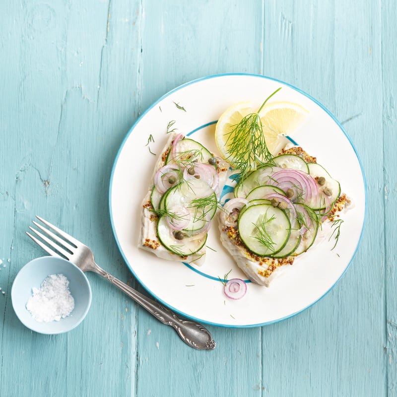 Foto Fischfilet mit Gurkengemüsehaube von WW