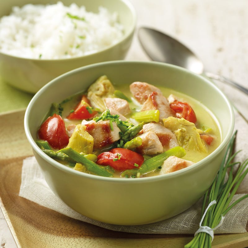 Foto Spargel-Artischocken-Curry mit Hähnchen von WW