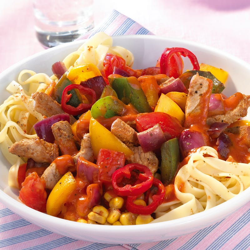 Foto Scharfes Schweinegeschnetzeltes von WW