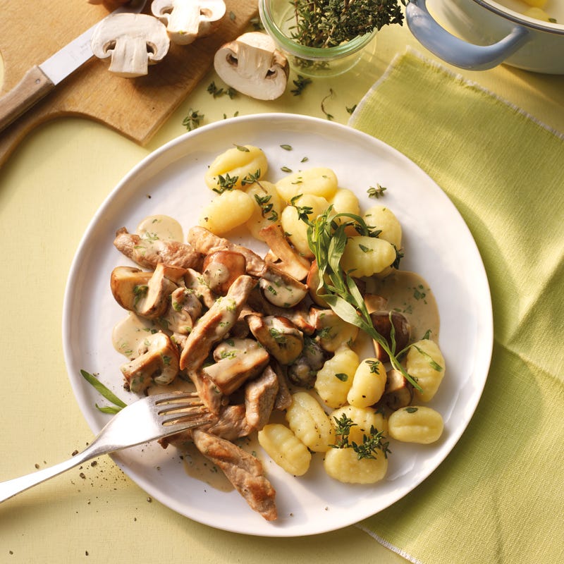 Foto Schweinegeschnetzeltes mit Kräutergnocchi von WW