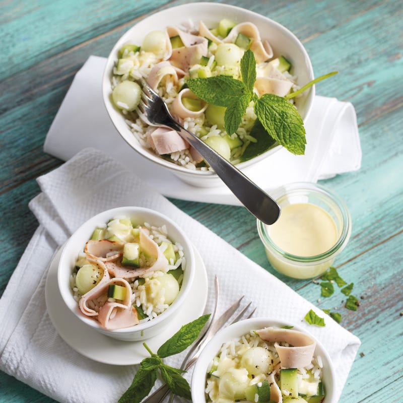 Foto Reis-Melonen-Salat mit Putenbrust von WW