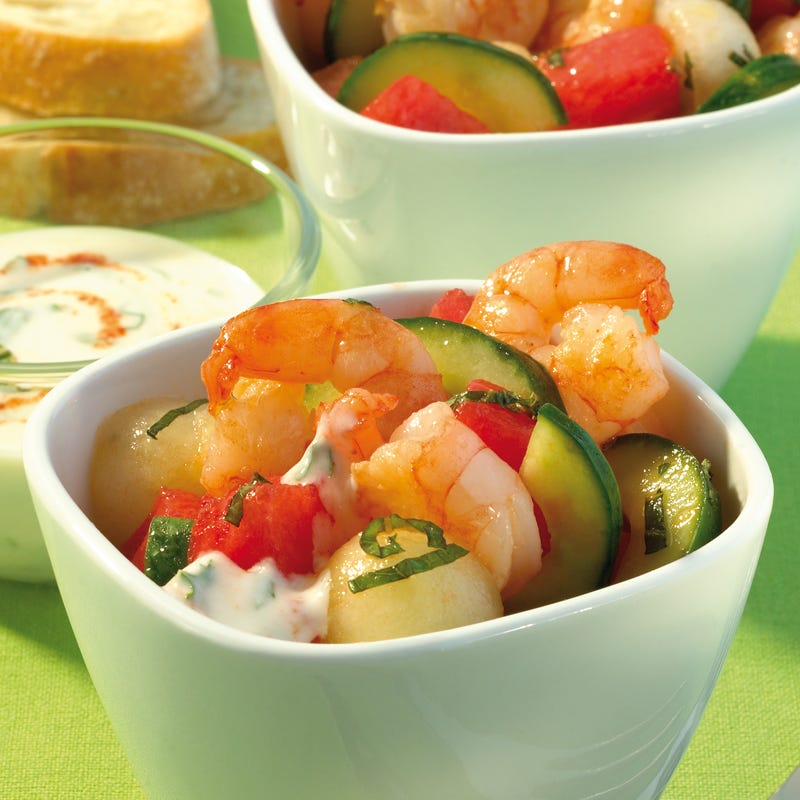 Foto Melonen-Minze-Salat mit Gambas von WW