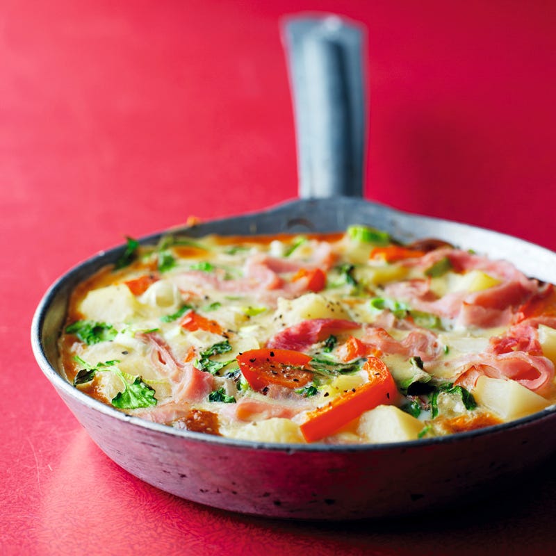 Foto Paprika-Schinken-Tortilla mit Brunnenkresse von WW
